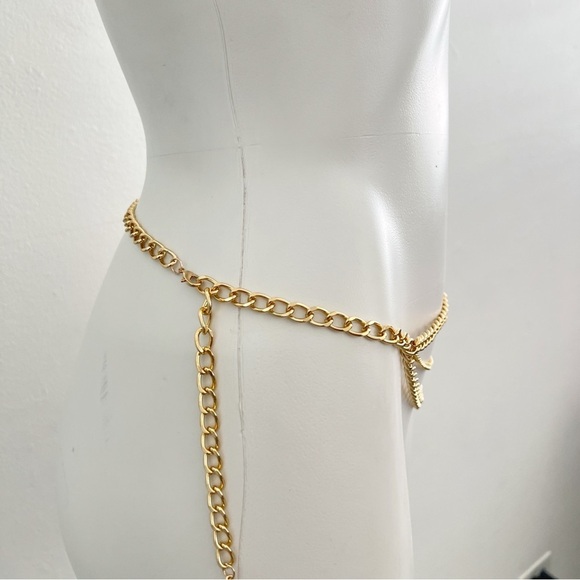 Chic layered Gold Chain Belt womens accessories NWT